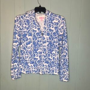 Lilly Pulitzer Blue and White Patterned Tailored Jacket